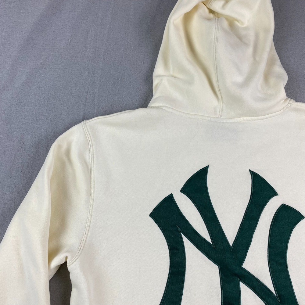 New York Yankees New Era Hoodie Large Cream Embroidered big logo - Picture 4 of 16